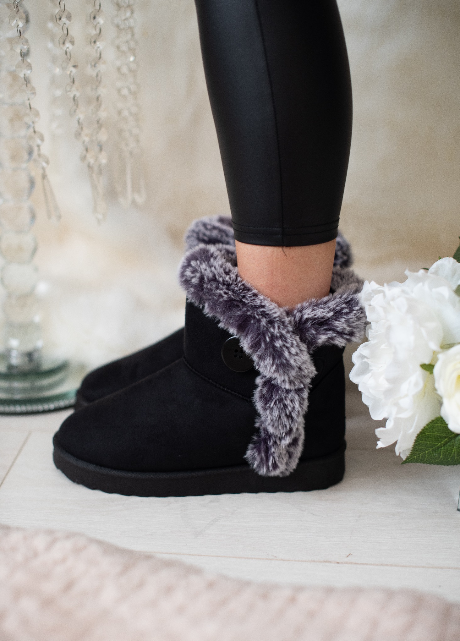 black calf hugging boots